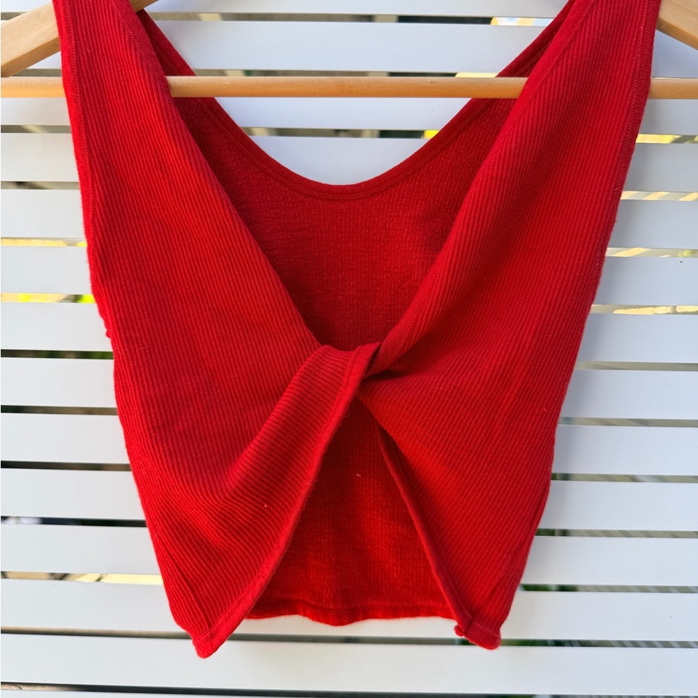 Urban Outfitters Red Twist Front Tank Top